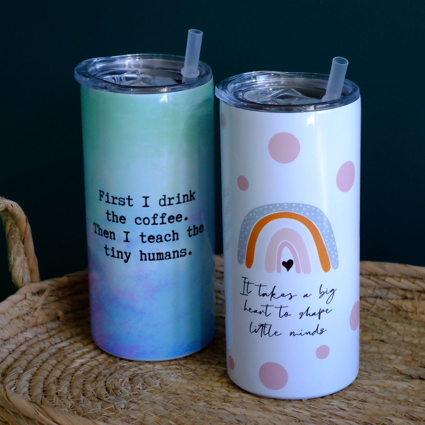 Stainless tumbler with slide lid - INSULATED - 15oz - It takes a big heart