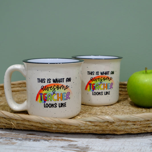 Ceramic Speckled mug 400ml - This is what an awesome teacher looks like