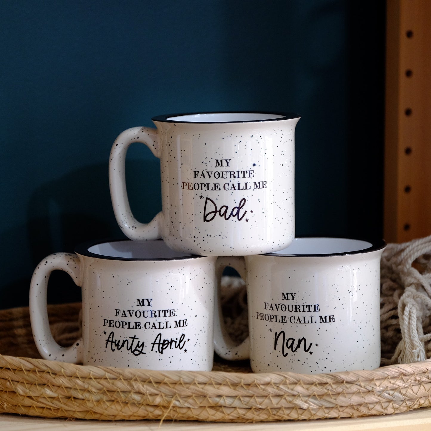 Ceramic speckled mug 400ml - My favourite people call me...
