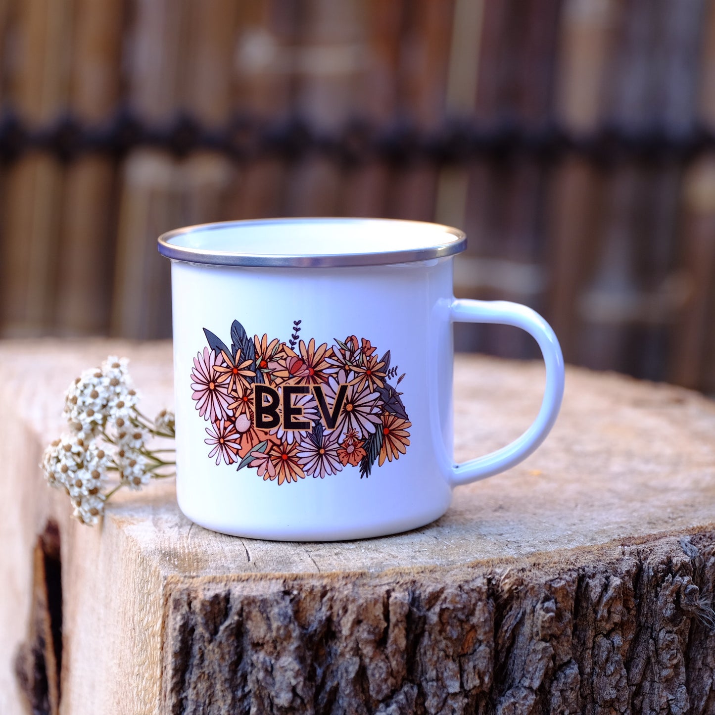 Enamel Mug 360ml - Wildflower personalised