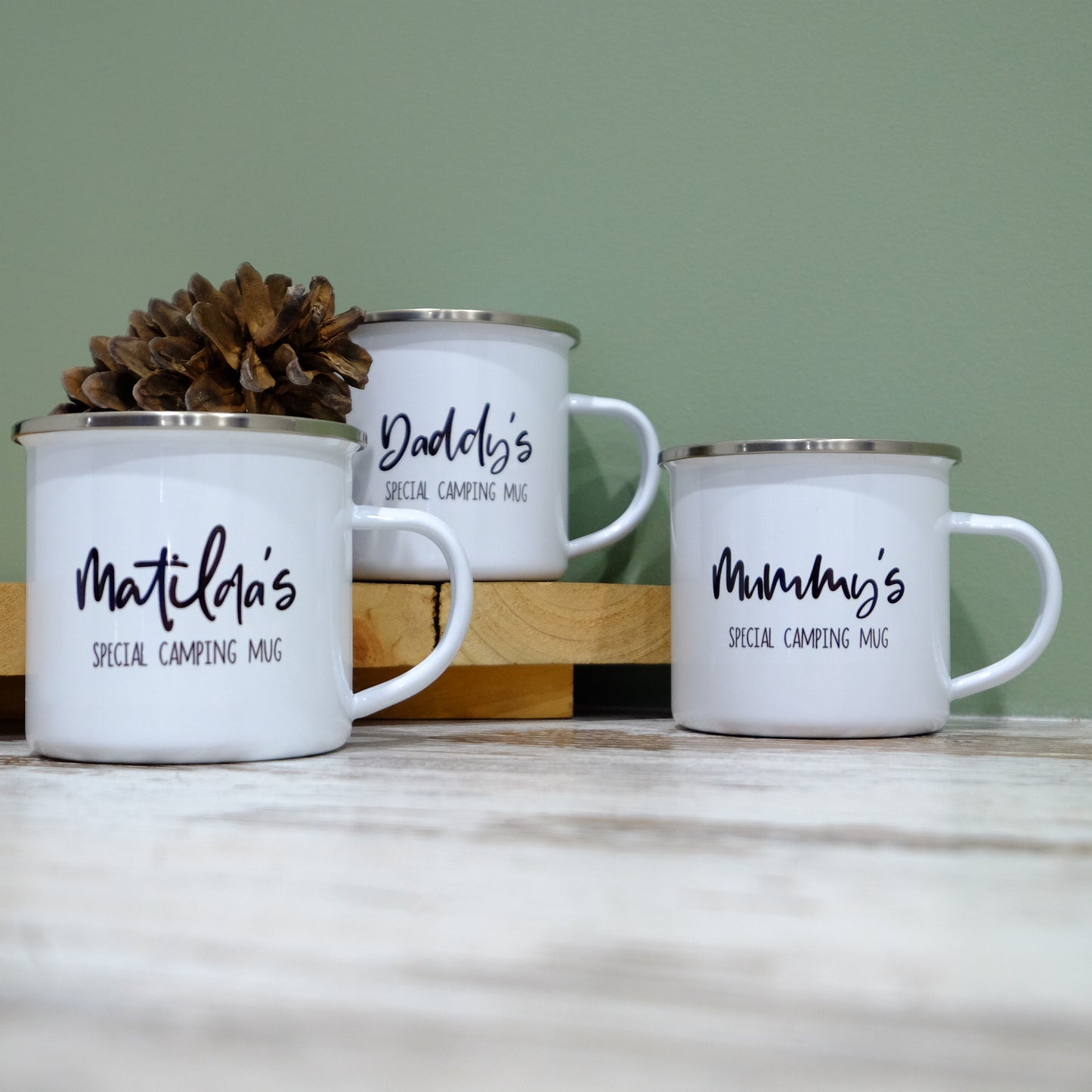 Enamel Mug 360ml - Adventure camping personalised