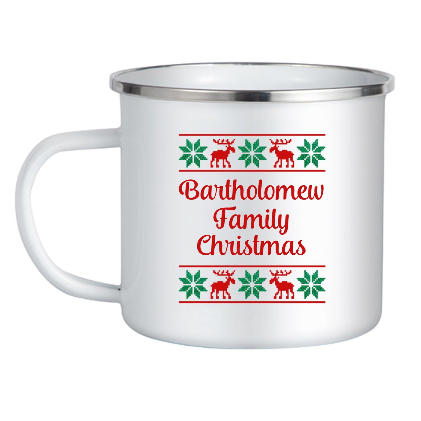 Enamel Mug 360ml - 'Ugly Sweater' Family Christmas