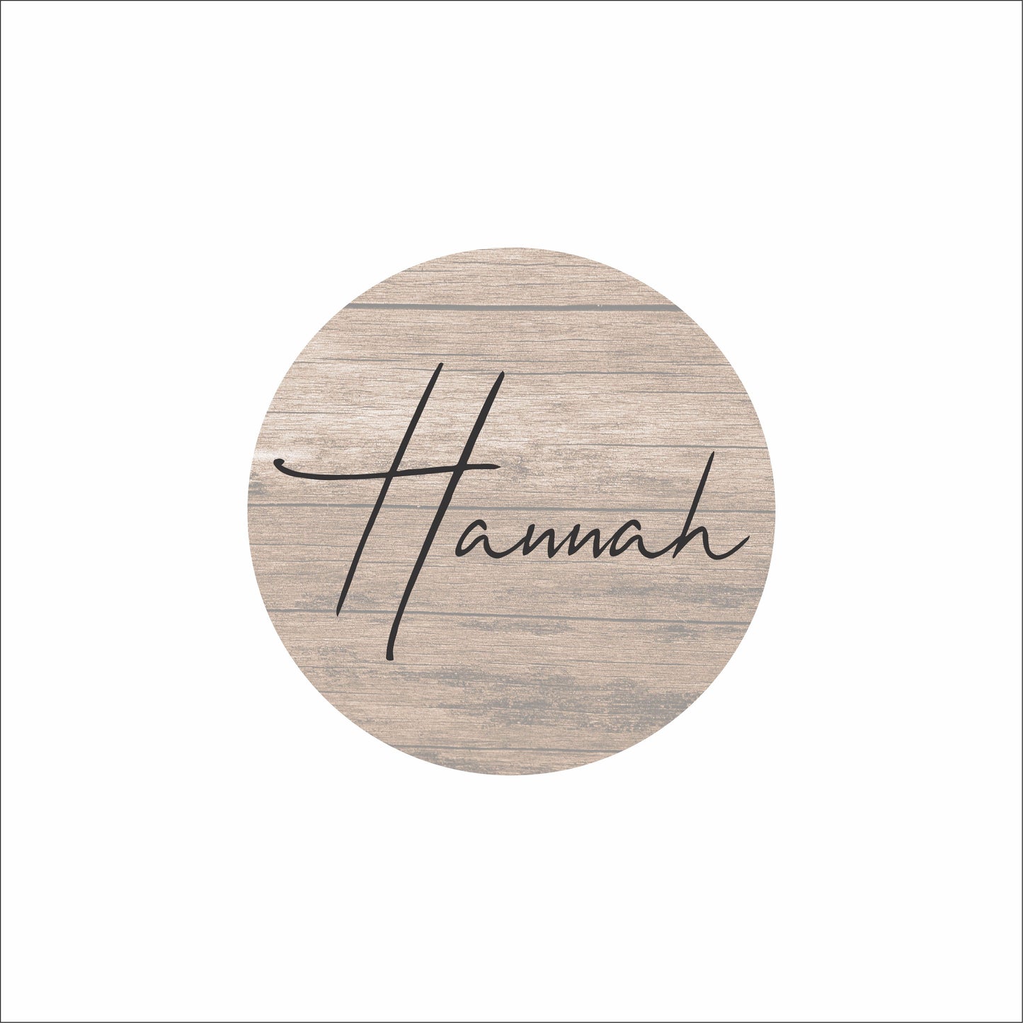 Kids room name wall decal plaque timber look sticker