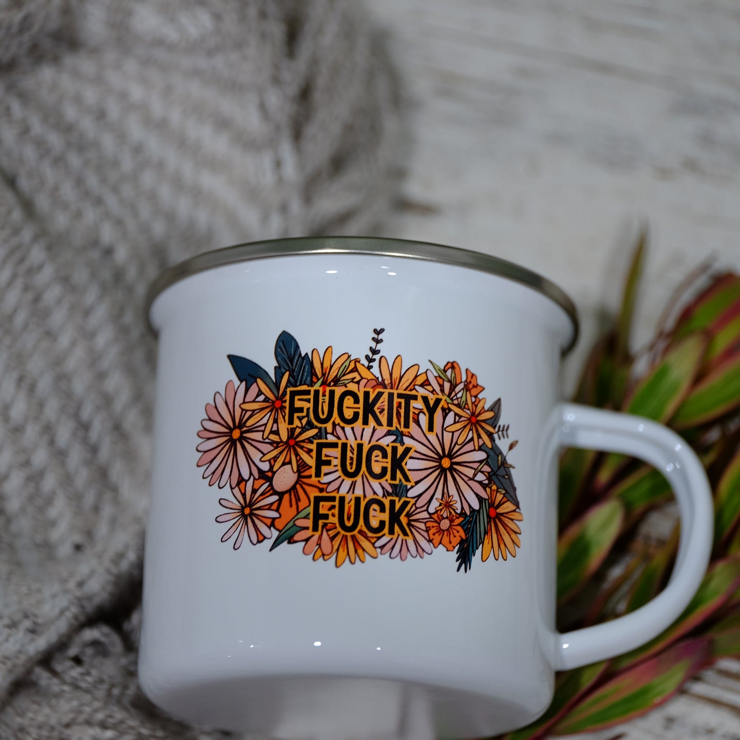 Enamel Mug 360ml - Wildflower Fuckity Fuck Fuck