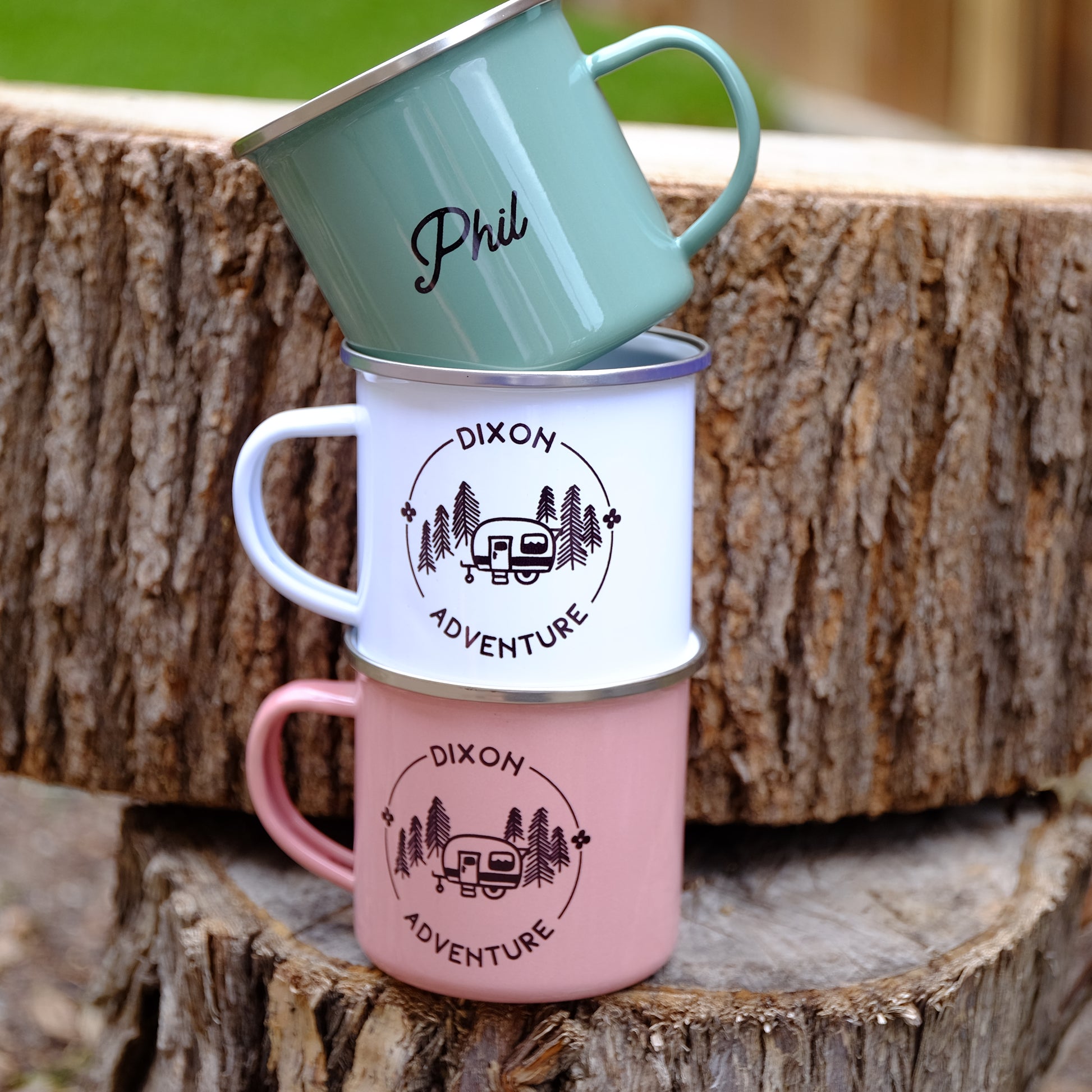 Family custom Enamel camping mug Australia