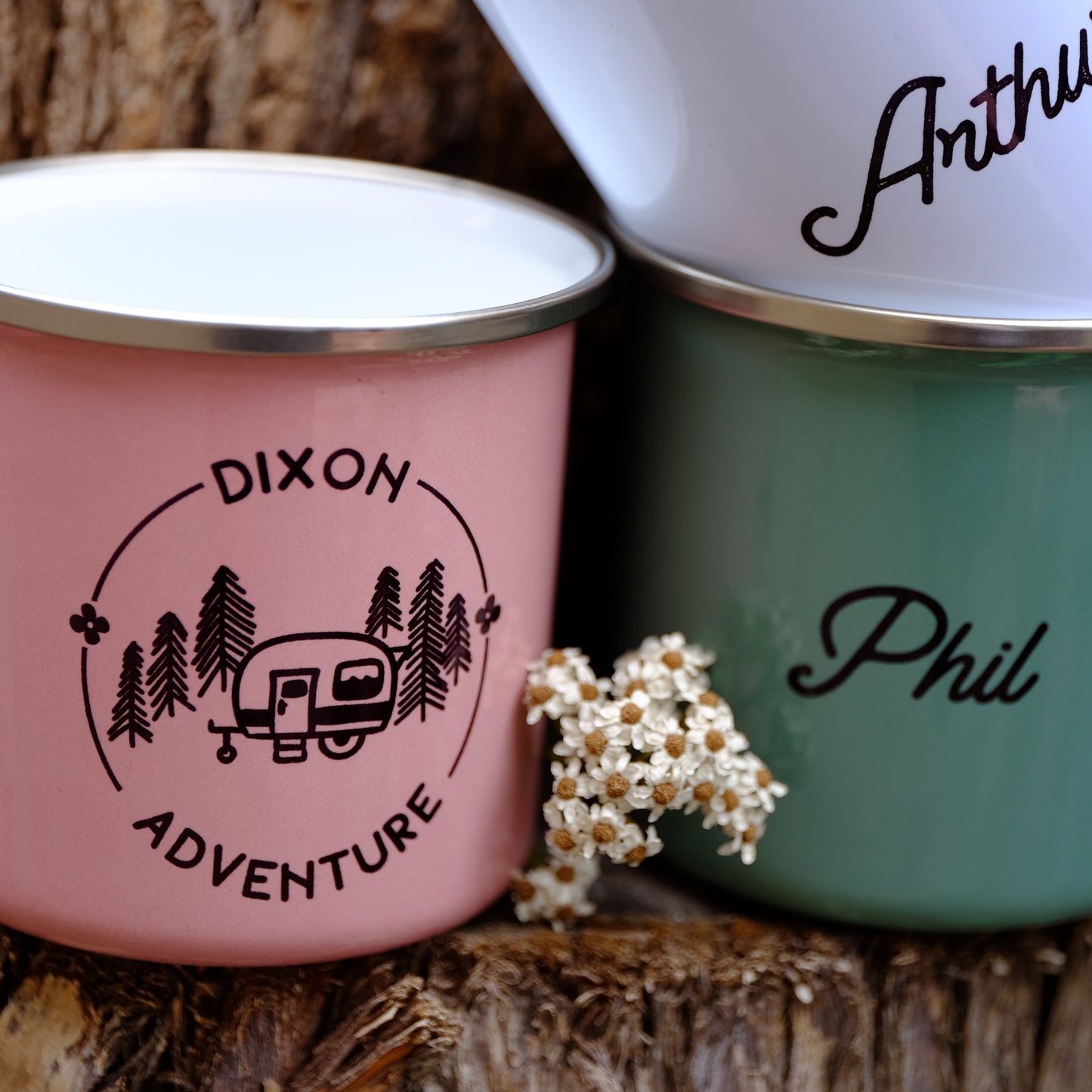 Enamel Mug 360ml - Adventure camping personalised