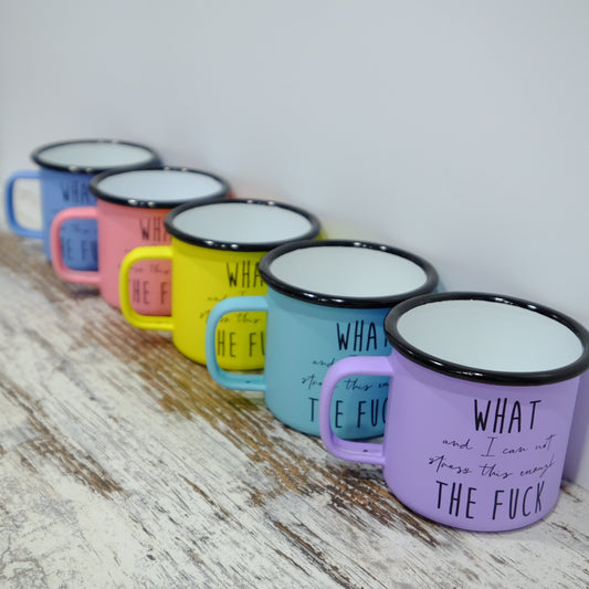 Pastel Matt Enamel Mug 360ml - What, and I can not stress this enough, the fuck