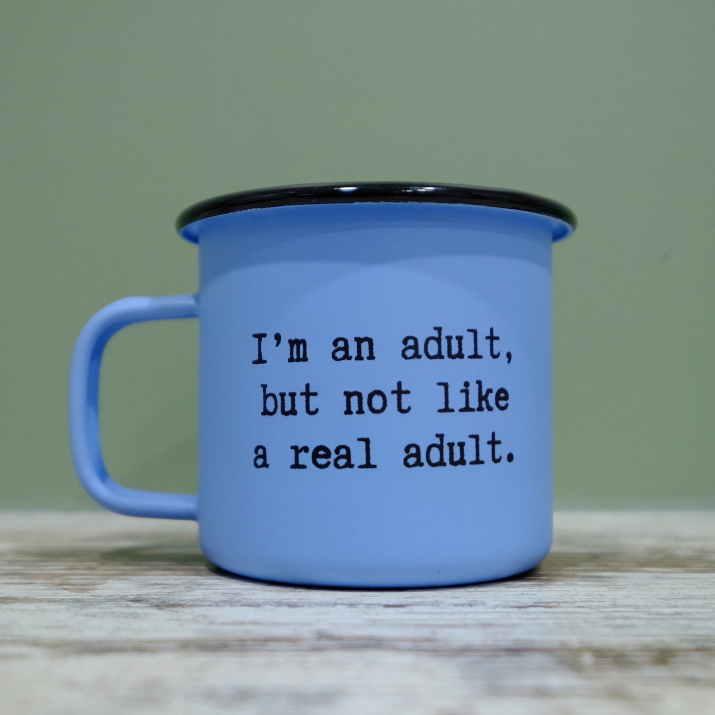 Pastel Matt Enamel Mug 360ml - I'm an adult. But not like a real adult.