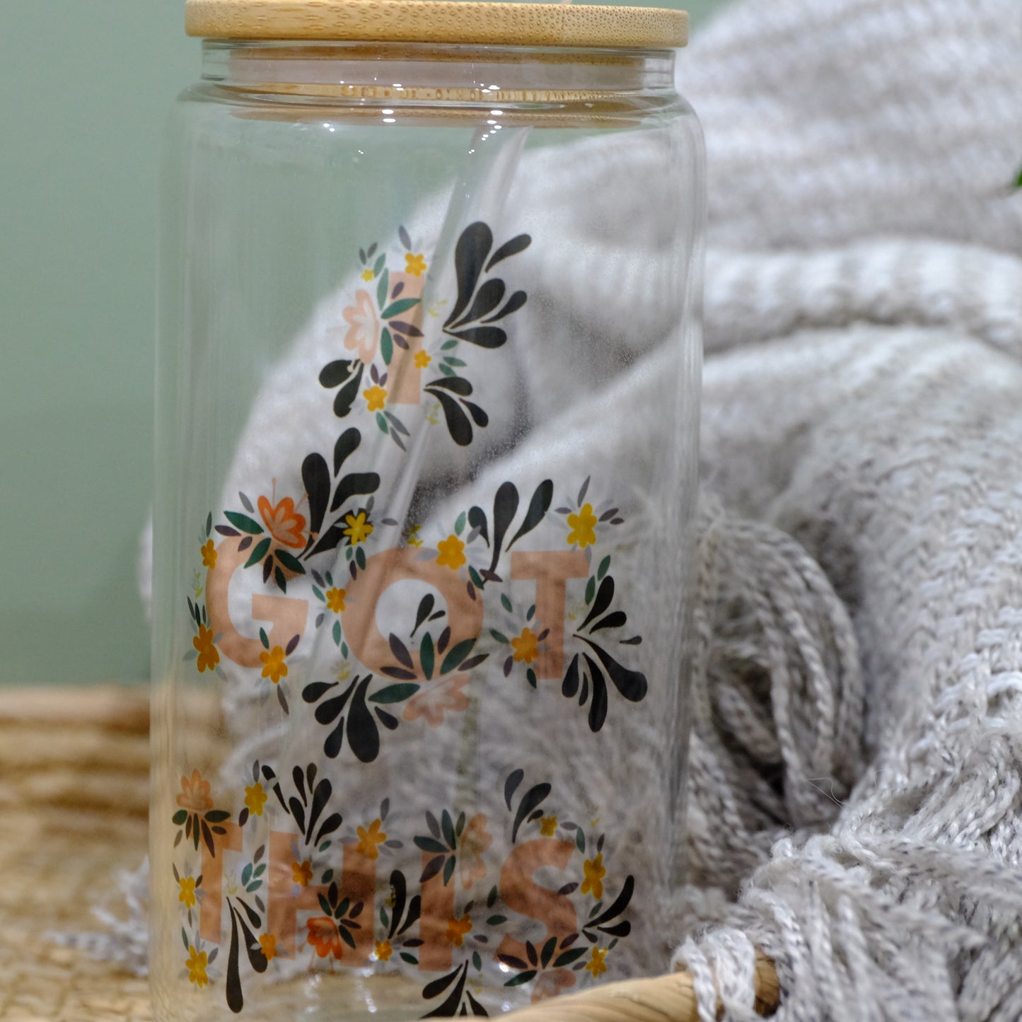 I got this - frosted tumbler with wooden lid