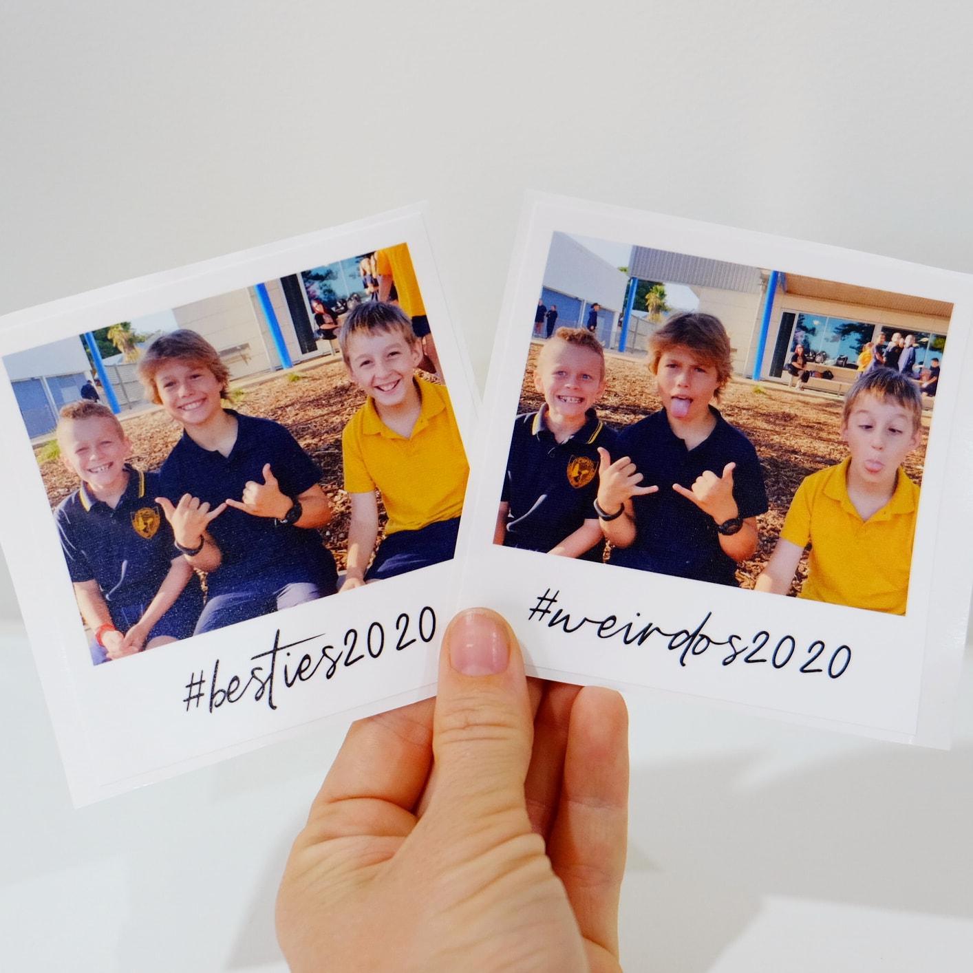 Fabric Photo Wall Decals - polaroid size with message