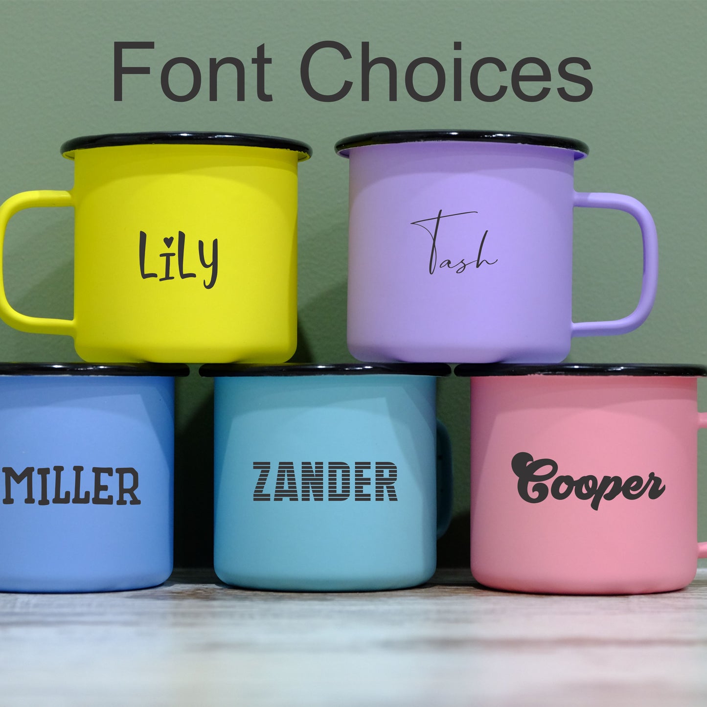 Pastel Matt Enamel Mug 360ml - Personalised