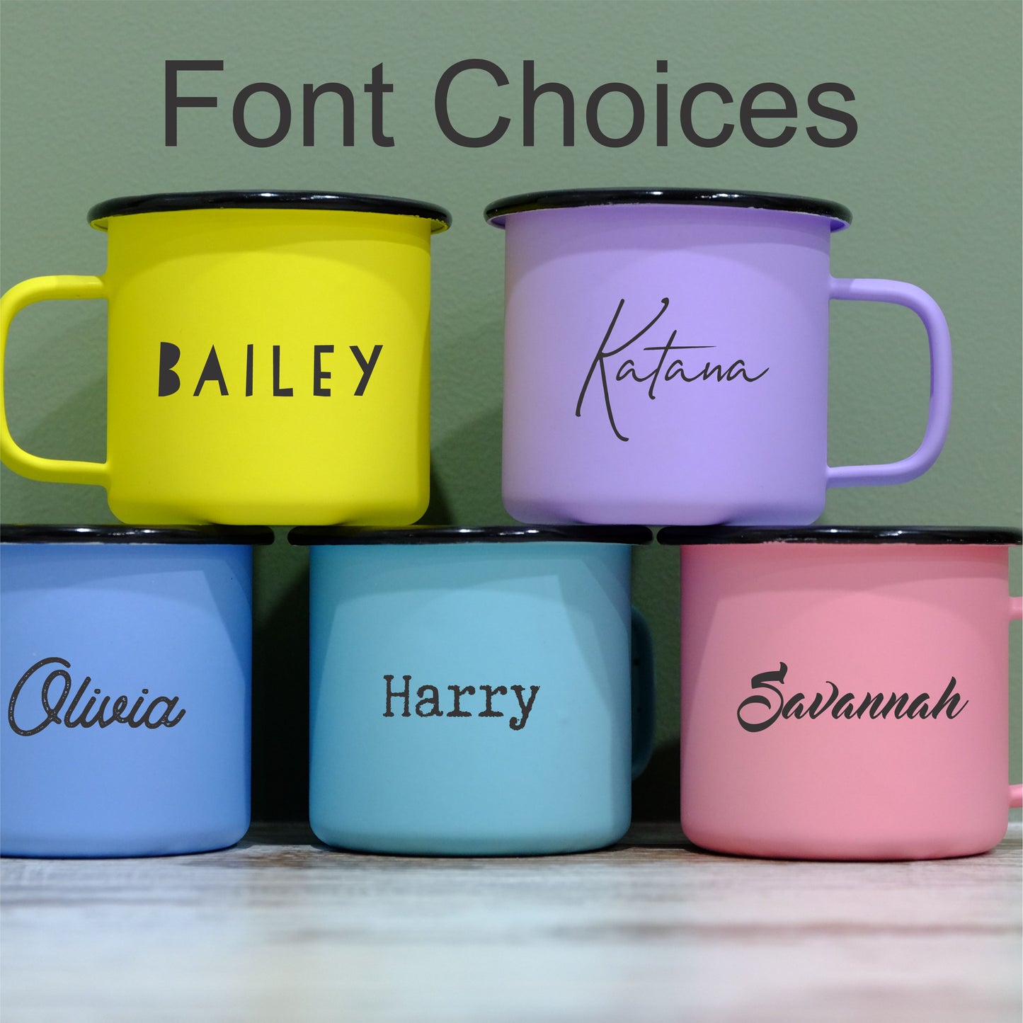 Pastel Matt Enamel Mug 360ml - Personalised