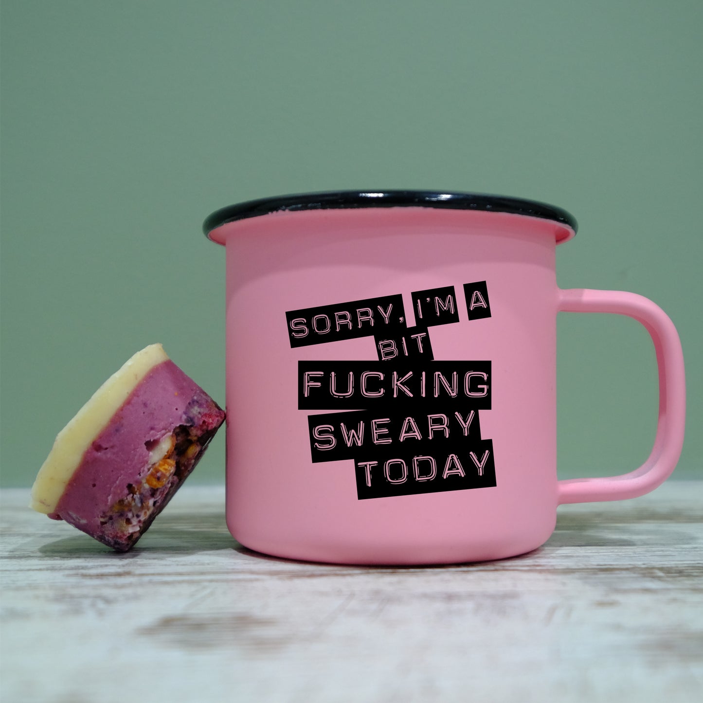 Pastel Matt Enamel Mug 360ml - sweary lovers - choice of design