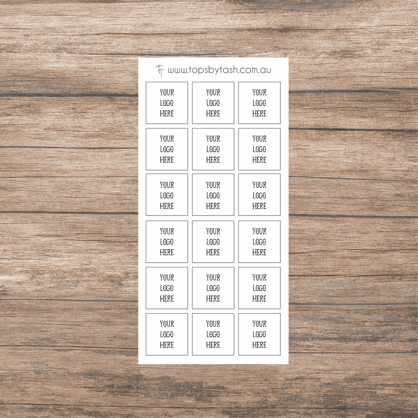 Square logo label stickers - 30mm squares