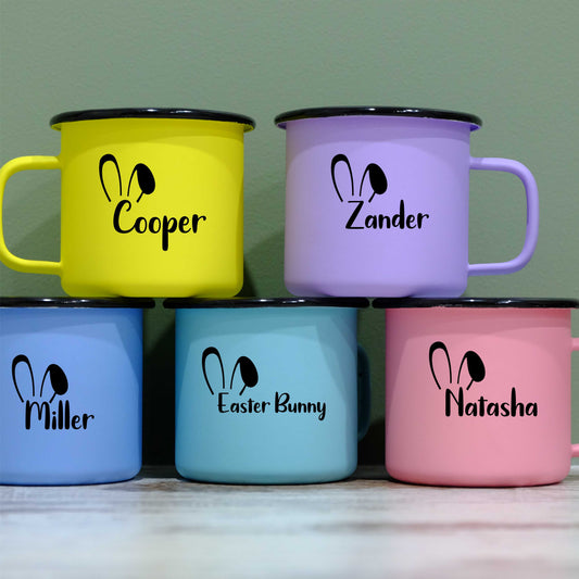 Pastel Matt Enamel Mug 360ml - Easter Personalised