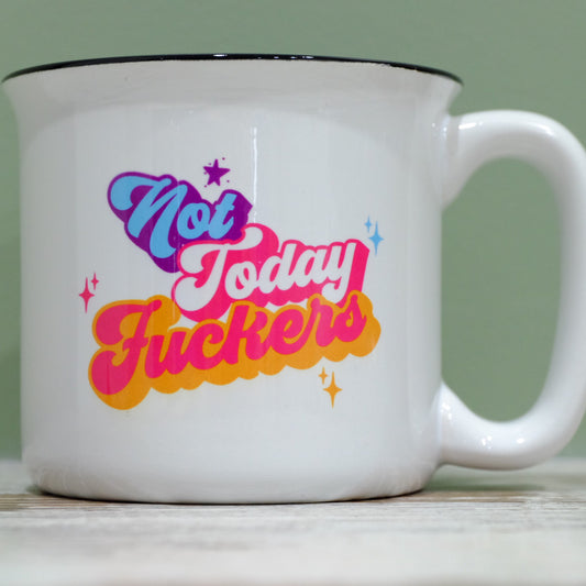 Ceramic Speckled mug 400ml - Not today Fuckers
