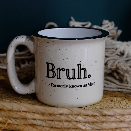 Ceramic Speckled mug 400ml - Bruh - formerly known as mum/dad