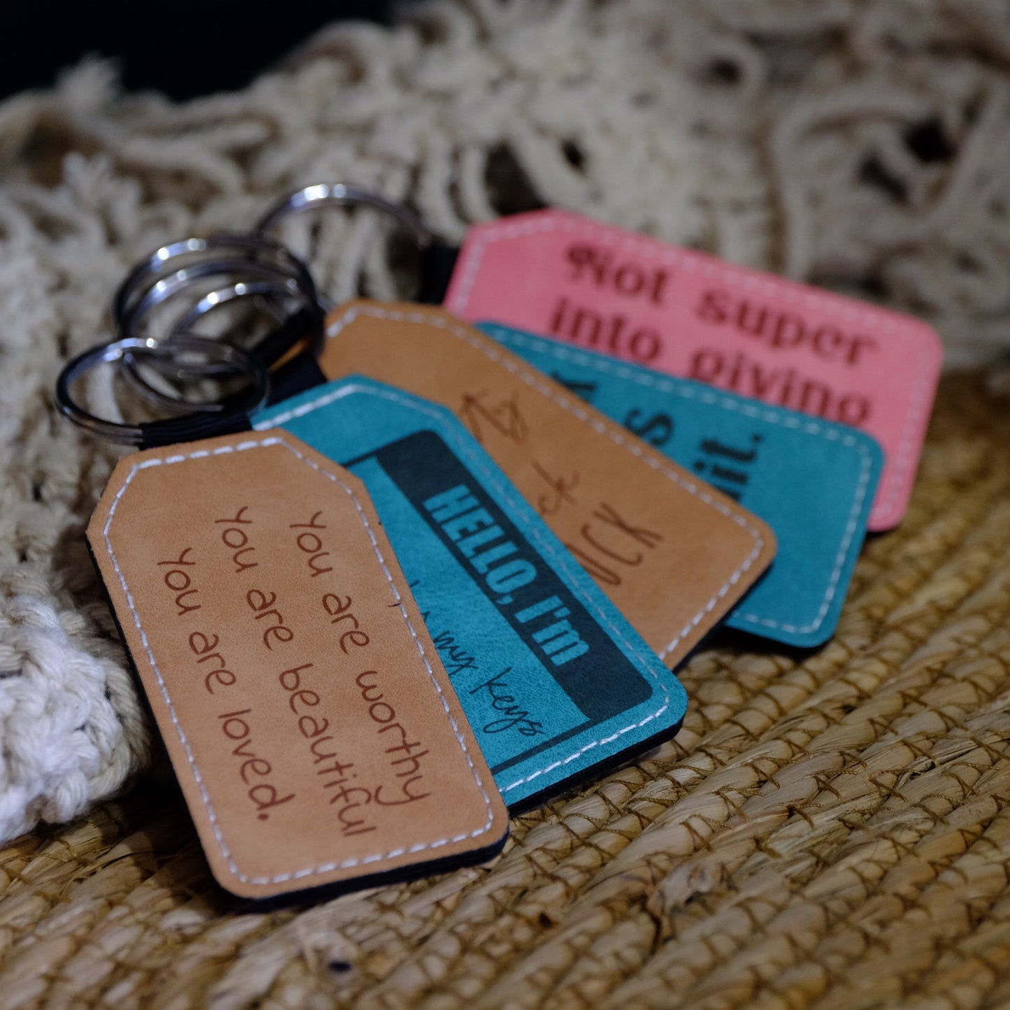 Faux Leather Keyring - Many designs available or create your own