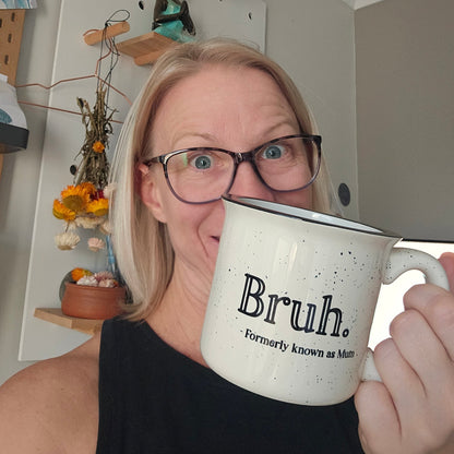 Ceramic Speckled mug 400ml - Bruh - formerly known as mum/dad