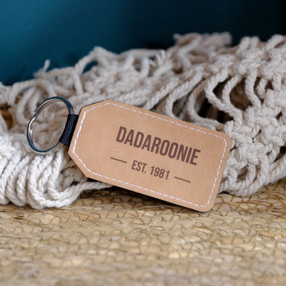 Faux Leather Keyring - Dad - est
