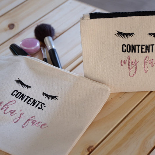 Make up Cosmetics Bag - Contents: My face