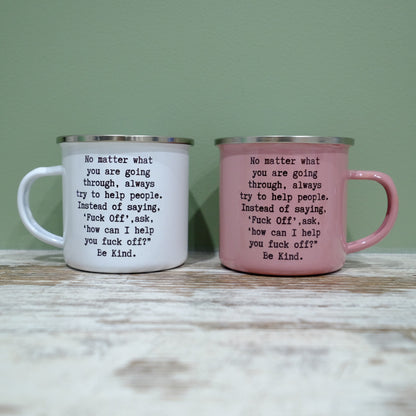 Enamel Mug 360ml - sweary lovers - choice of design