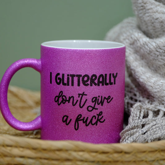 Ceramic Glitter coffee mug 325ml - I Glitterally don't give a f*ck