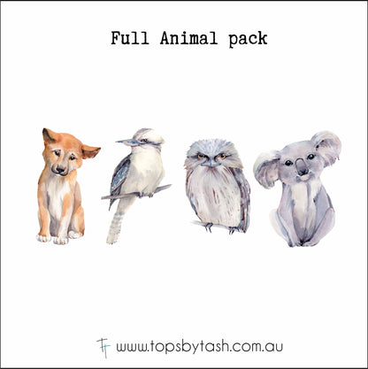 Wall Decals - Australian gum leaves and animals