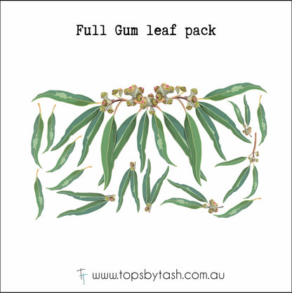 Wall Decals - Australian gum leaves and animals
