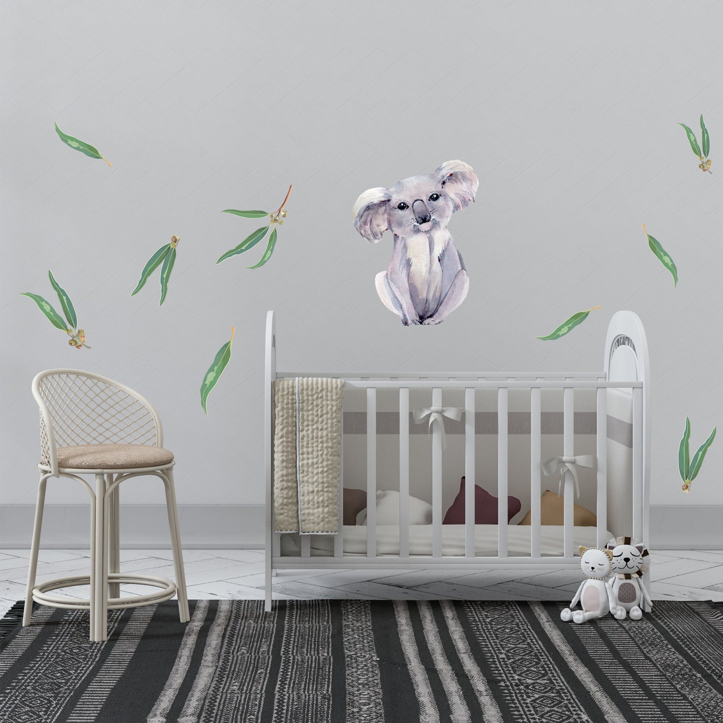 Wall Decals - Australian gum leaves and animals