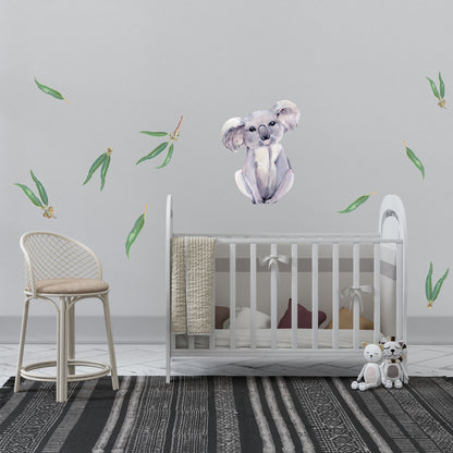 Wall Decals - Australian gum leaves and animals