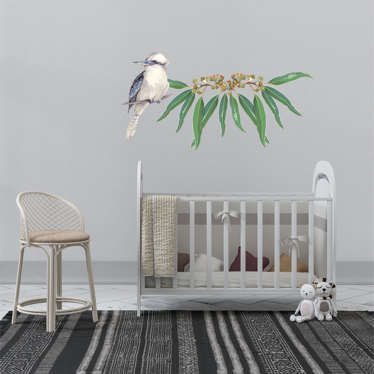 Wall Decals - Australian gum leaves and animals