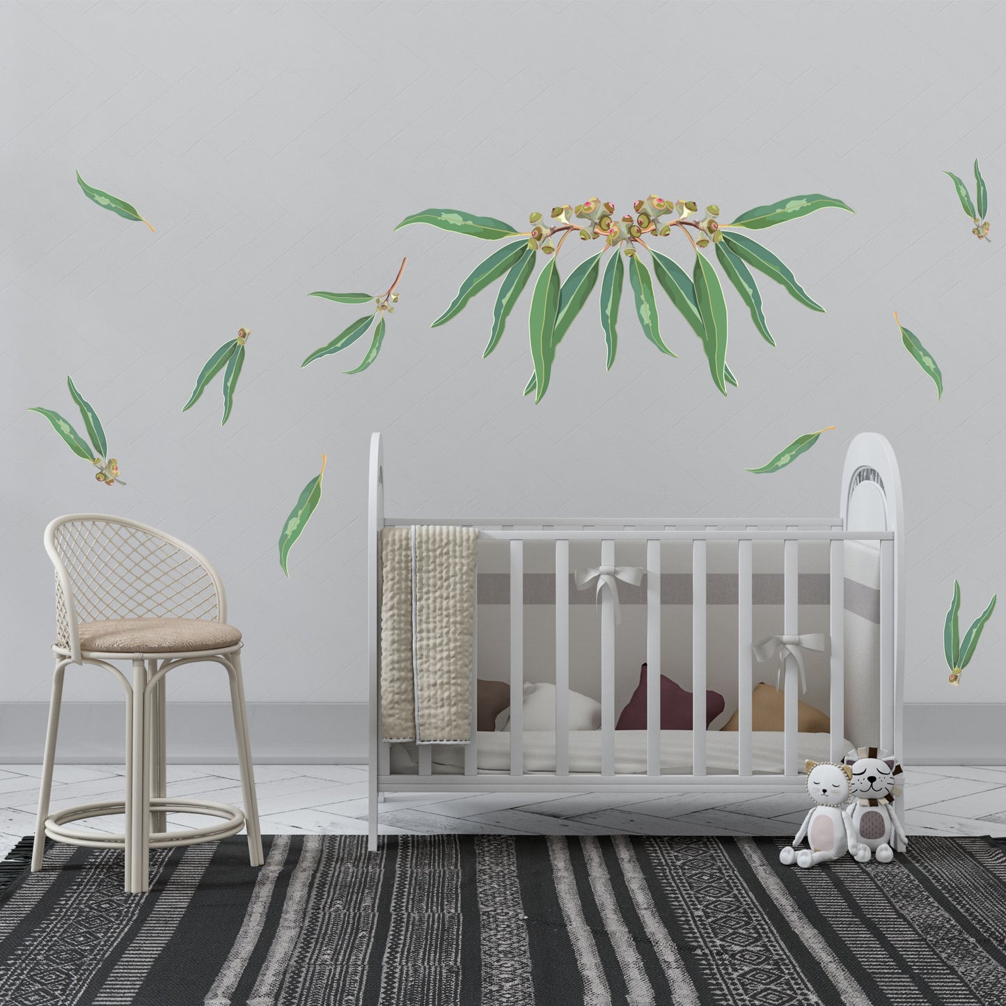 Wall Decals - Australian gum leaves and animals