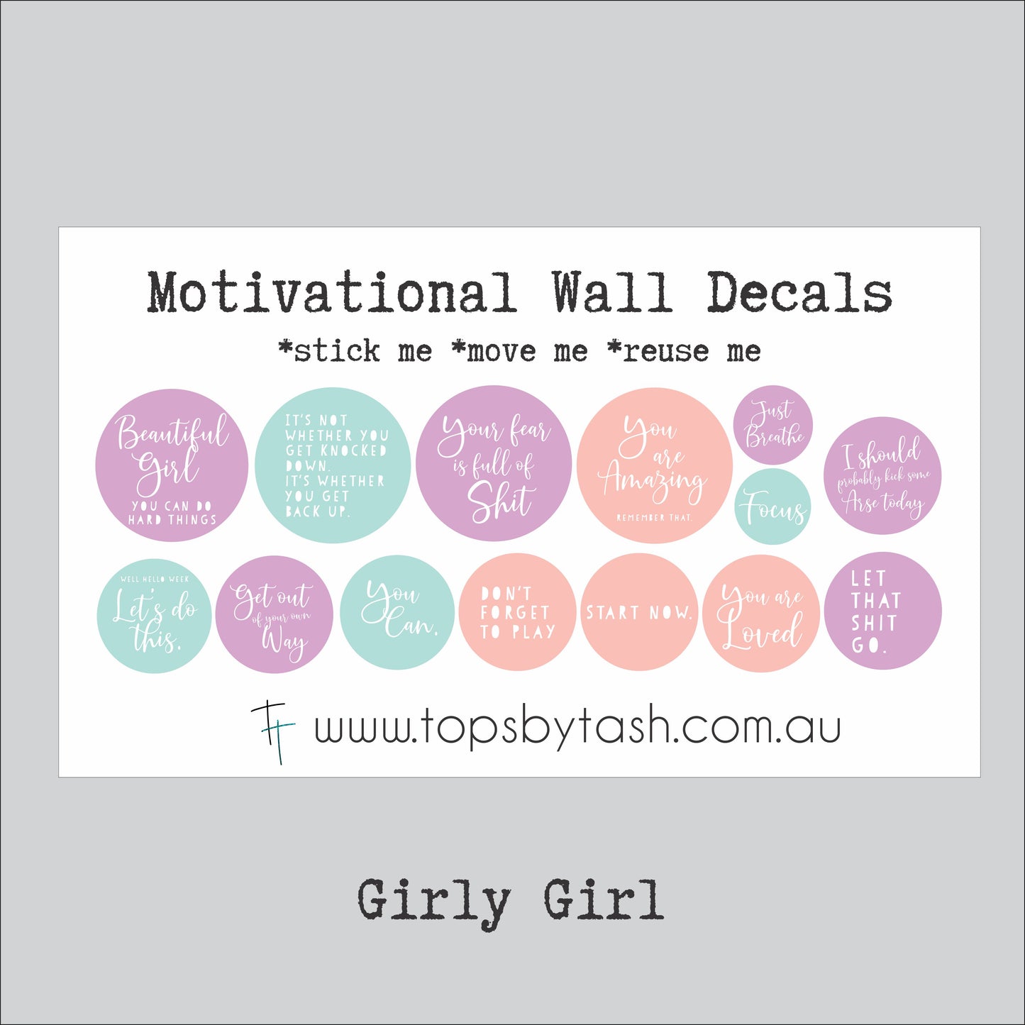 Motivational Wall Decals - Beautiful Girl - Little bit sweary