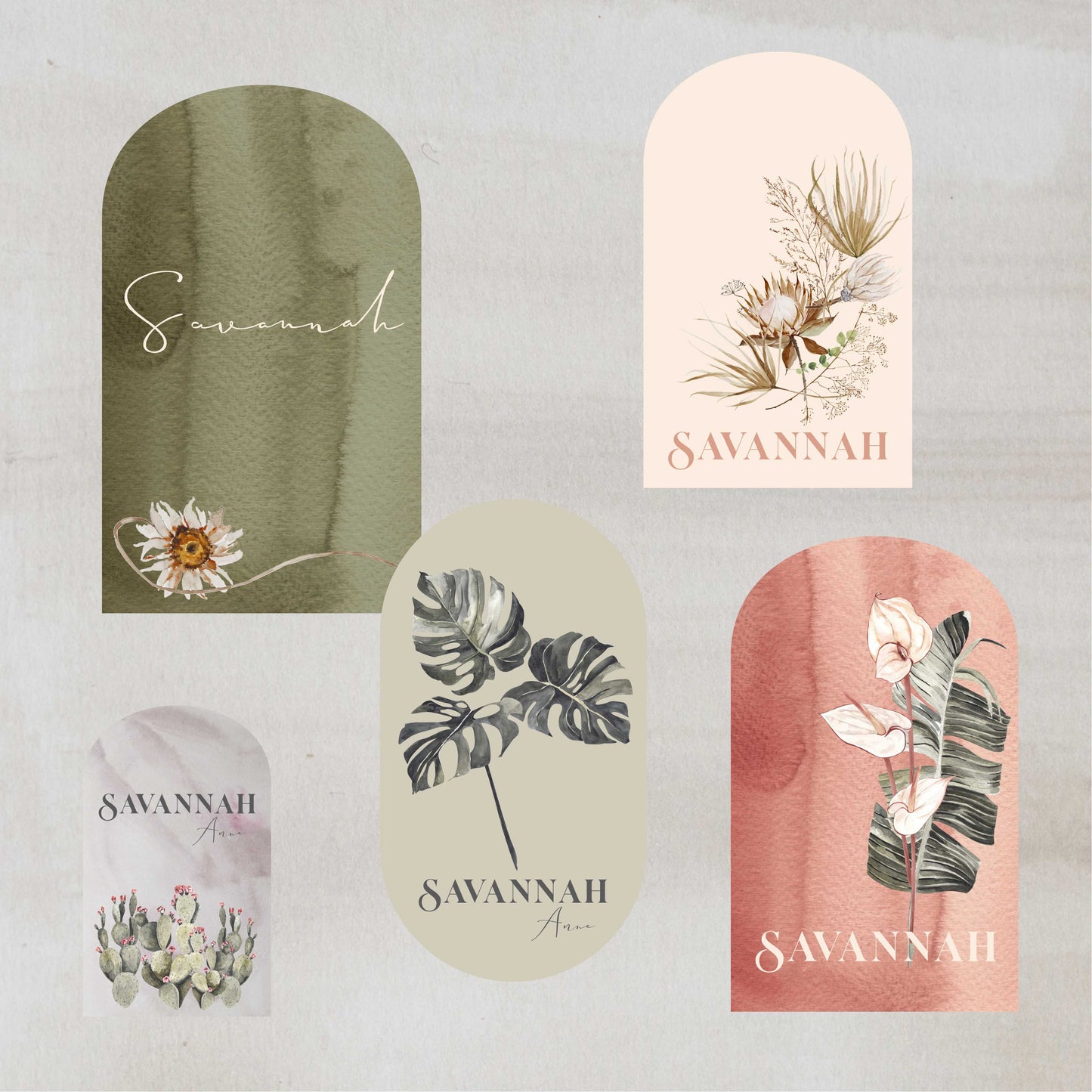 Boho theme Fabric Wall/Door Name Decal