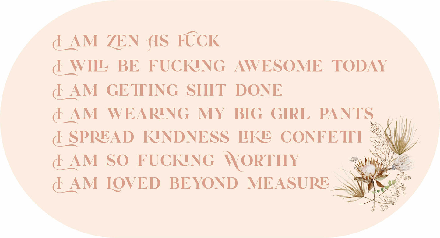 Boho Theme Office and sweary Affirmations and Quotes - Fabric Wall Decal