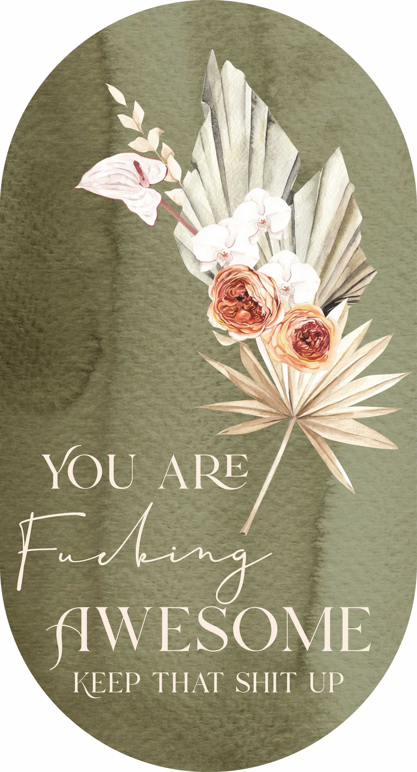 Boho Theme Office and sweary Affirmations and Quotes - Fabric Wall Decal