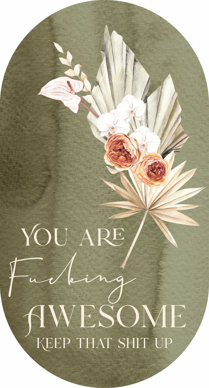 Boho Theme Office and sweary Affirmations and Quotes - Fabric Wall Decal