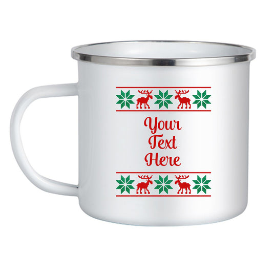 Enamel Mug 360ml - 'Ugly Sweater' custom text