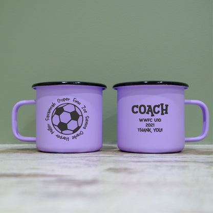 Pastel Matt Enamel Mug 360ml - Personalised Coach mug