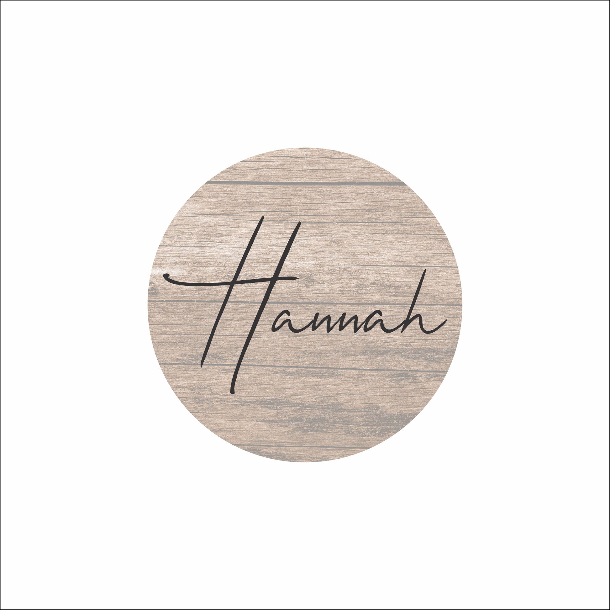 Kids room name wall decal plaque timber look sticker