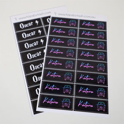 Name Label Waterproof Stickers - qty 48 - Medium 52mmx20mm