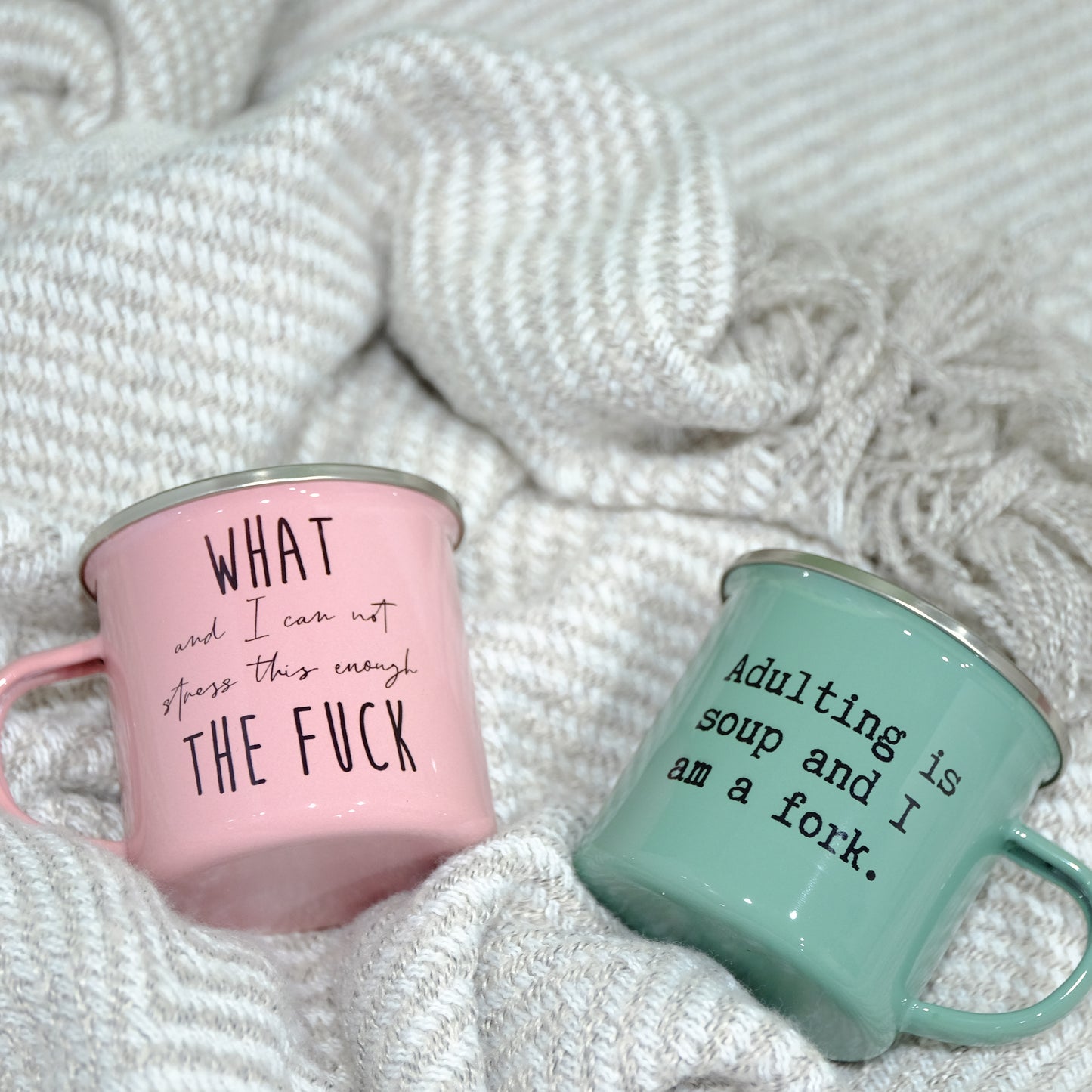 Enamel Mug 360ml - Adulting is soup and I am a fork.