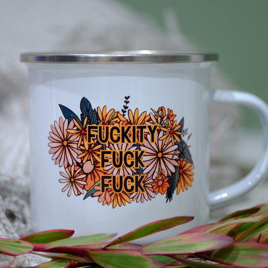 Enamel Mug 360ml - Wildflower Fuckity Fuck Fuck