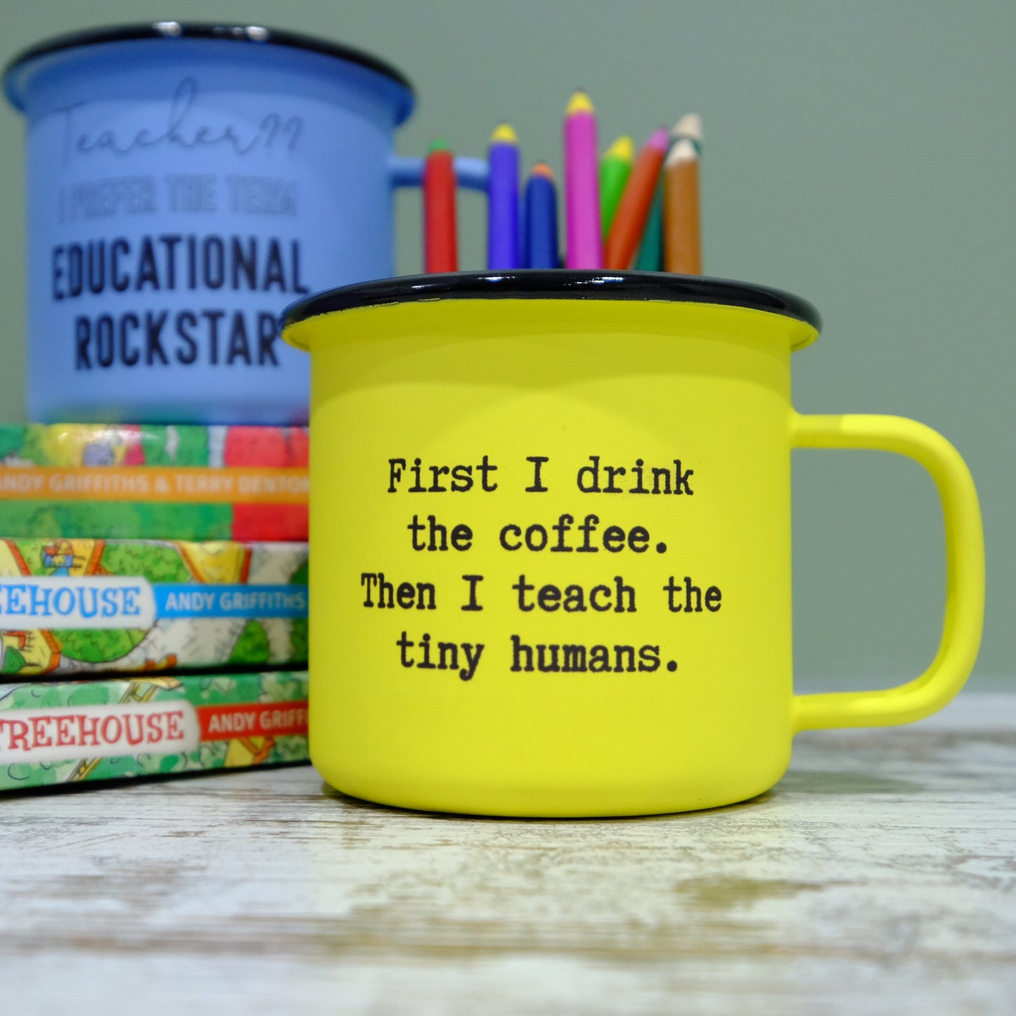 Pastel Matt Enamel Mug 360ml - Teacher mug