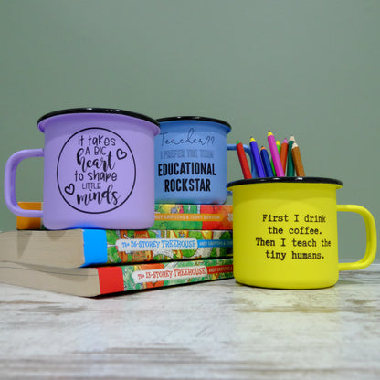 Pastel Matt Enamel Mug 360ml - Teacher mug