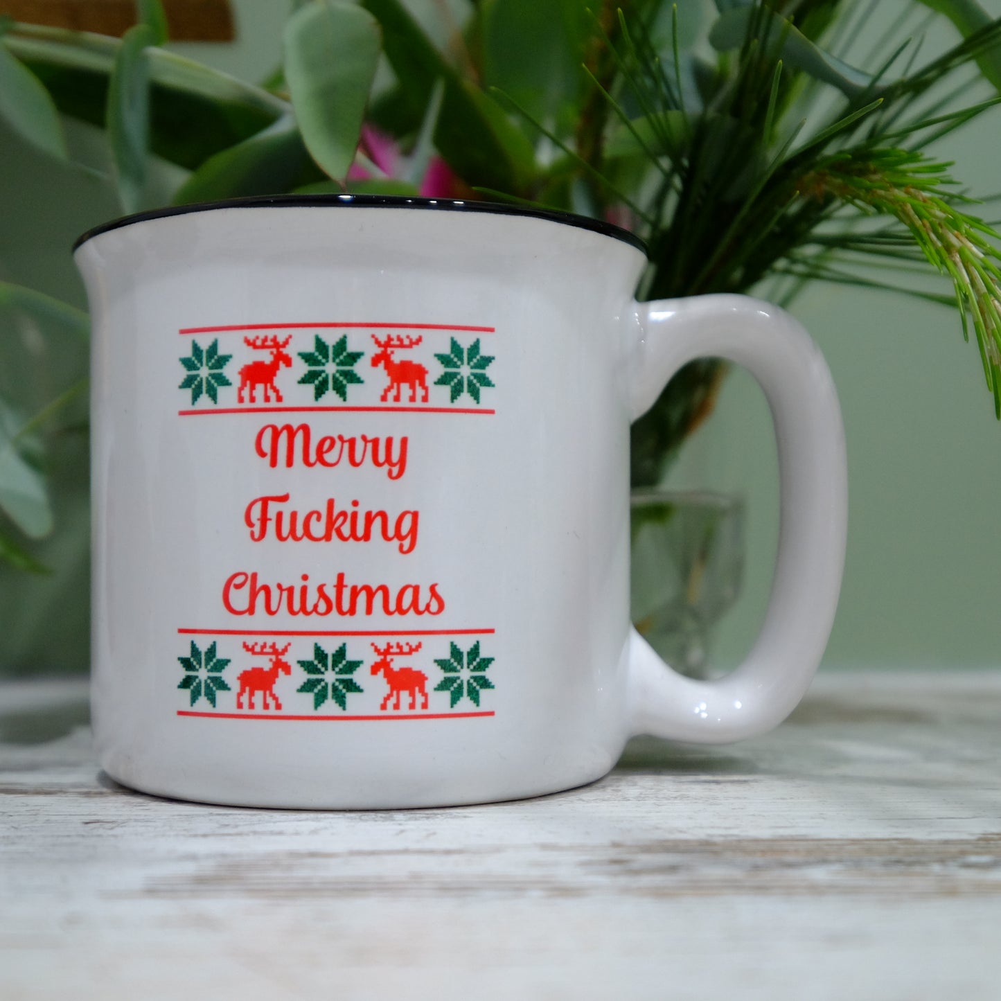 Ceramic speckled mug 400ml - 'Ugly Sweater' custom text