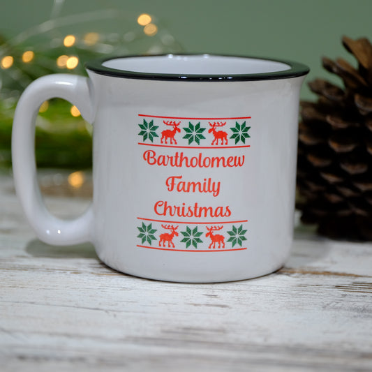 Ceramic Speckled mug 400ml - 'Ugly Sweater' Family Christmas