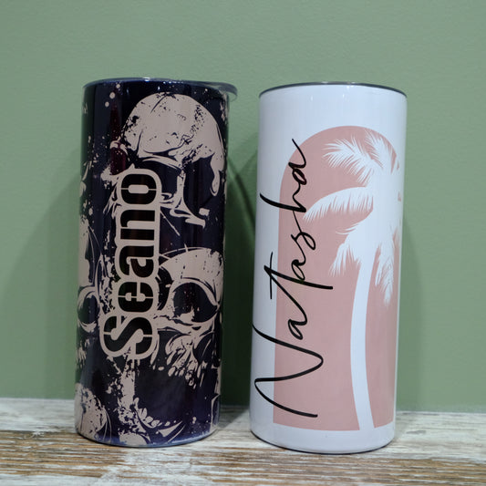 Stainless tumbler with slide lid - INSULATED - 15oz - Custom Name - many colours to choose from