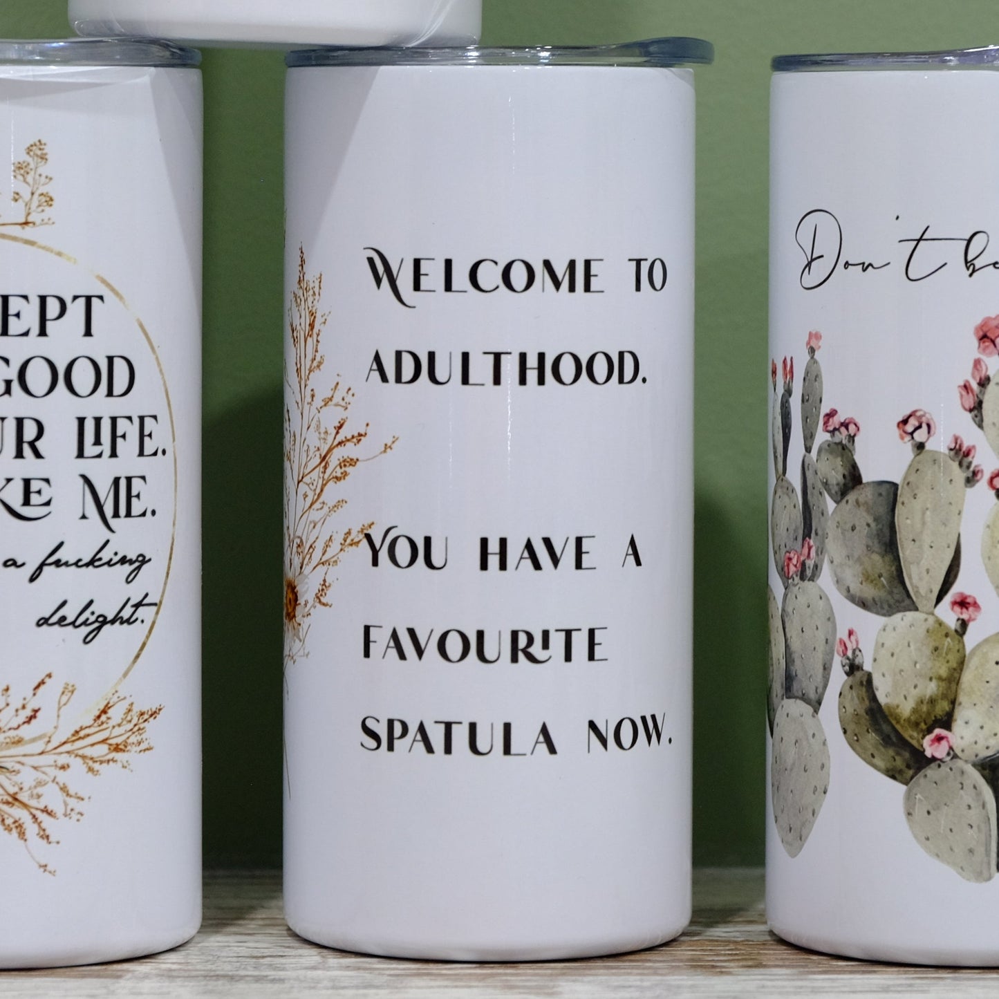 Stainless tumbler with slide lid - INSULATED - 15oz - Boho Welcome to adulthood